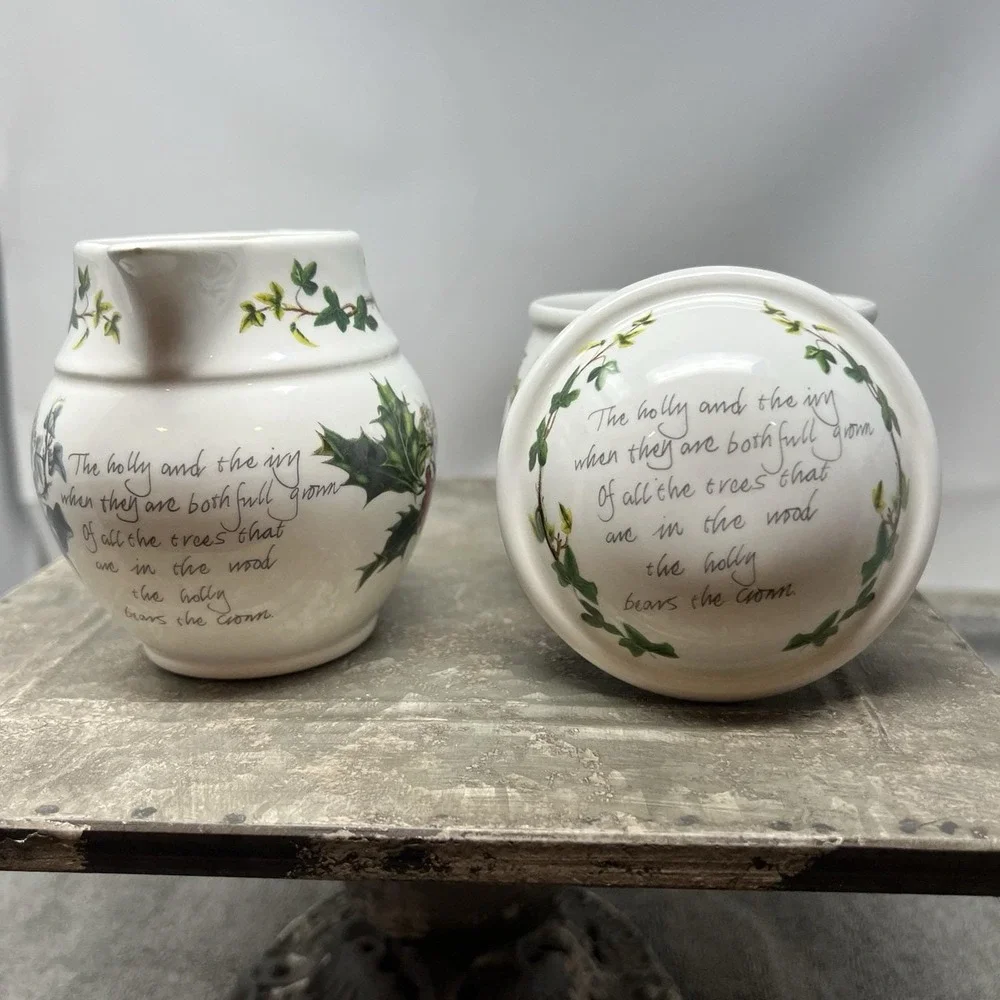 Portmeirion Holly & The Ivy  Sugar & Creamer - Made in Britain EXCELLENT